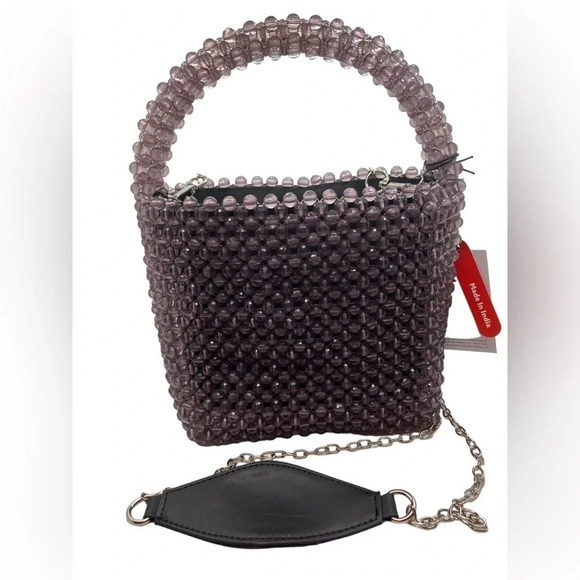 BOUFFANTS & BROKEN HEARTS Kendra Dandy Hand-Beaded Artisan Skull Bag NEW NWT - Picture 7 of 16